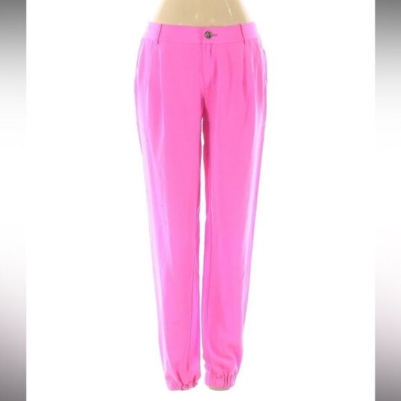 Lilly Pulitzer Pink Silk Pants Capri - Picture 1 of 6